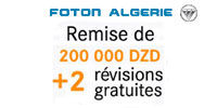 Foton Algérie : 200 000 DA de remise et disponibilité immédiate !