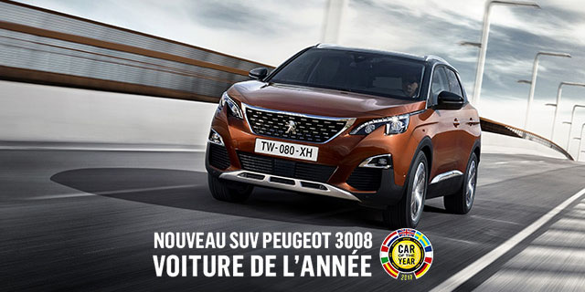 La Peugeot 3008 élue voiture de l'année au salon de l'automobile de Genève: